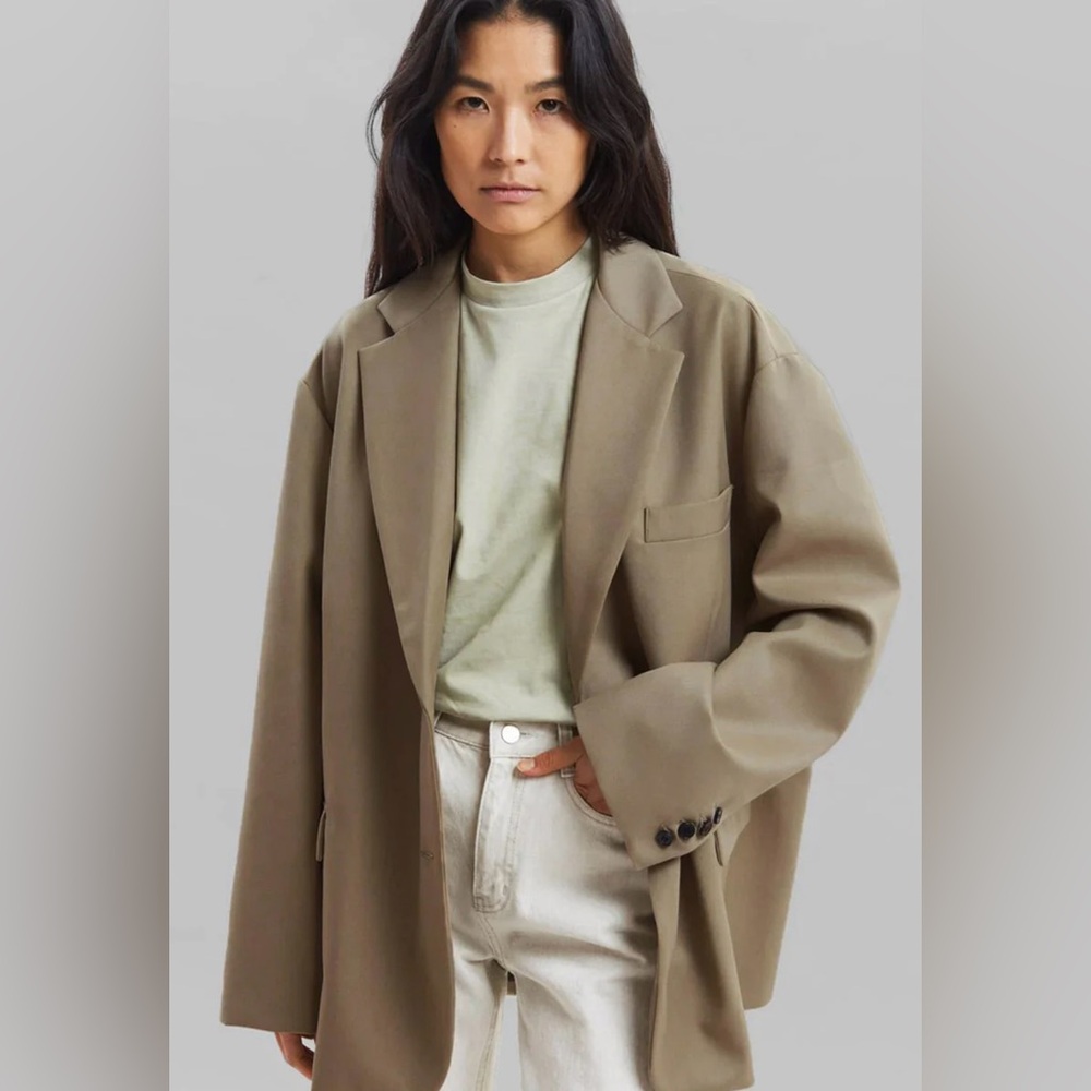 Frankie Shop Oversized Boyfriend Blazer - Desert Taupe